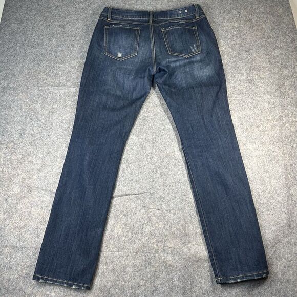 Cabi Jeans Womens 8 Slim Boyfriend Dark Wash Distressed Denim Stretch - Picture 7 of 9